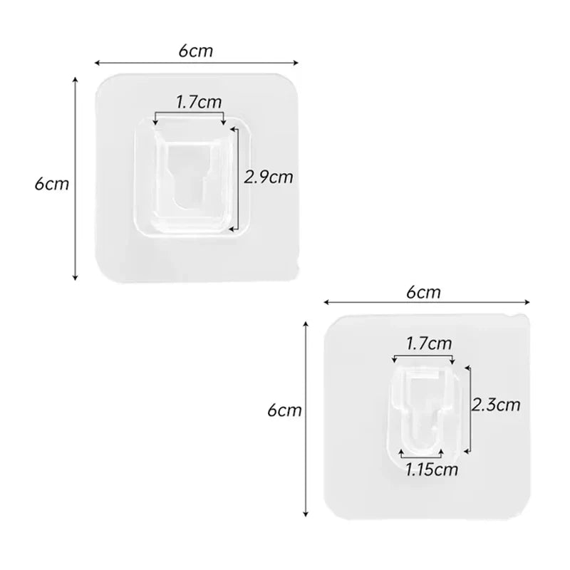 100 Pairs Multi-purpose Transparent Hooks Double-sided Adhesive Wall Hooks Waterproof Clothes Hats Hooks Kitchen Bath Door Hooks