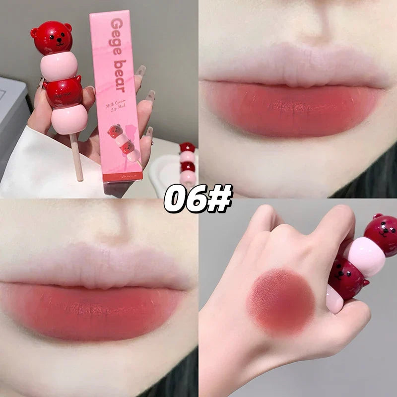 Gege Bear Matte Velvet Cute Candied Haws Lip Mud Lip Cream Lip Clay Long-lasting Color Non-drying Lipstick