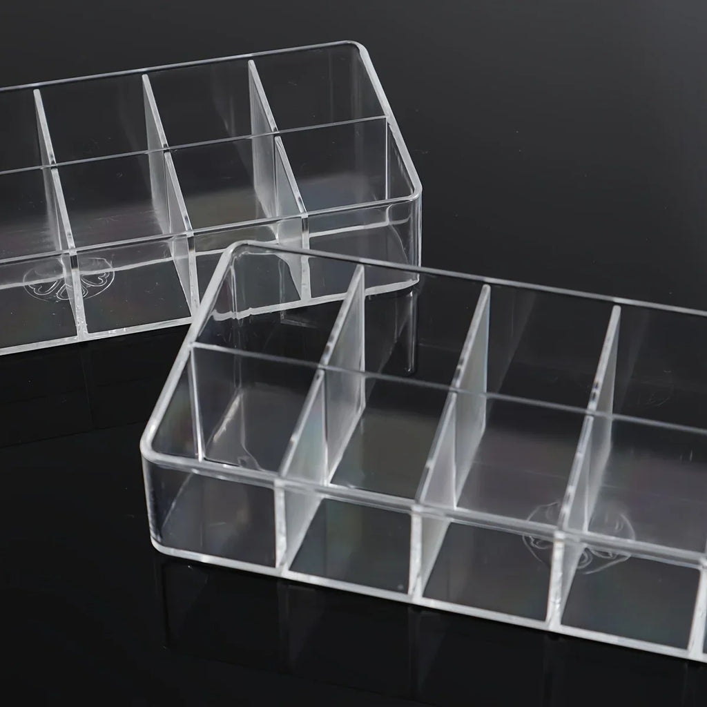 Clear 12 Grid Lipstick Stand Case Makeup Organizer Storage Box Lipstick Display Stand Holder Cosmetic Jewelry Organizer Box