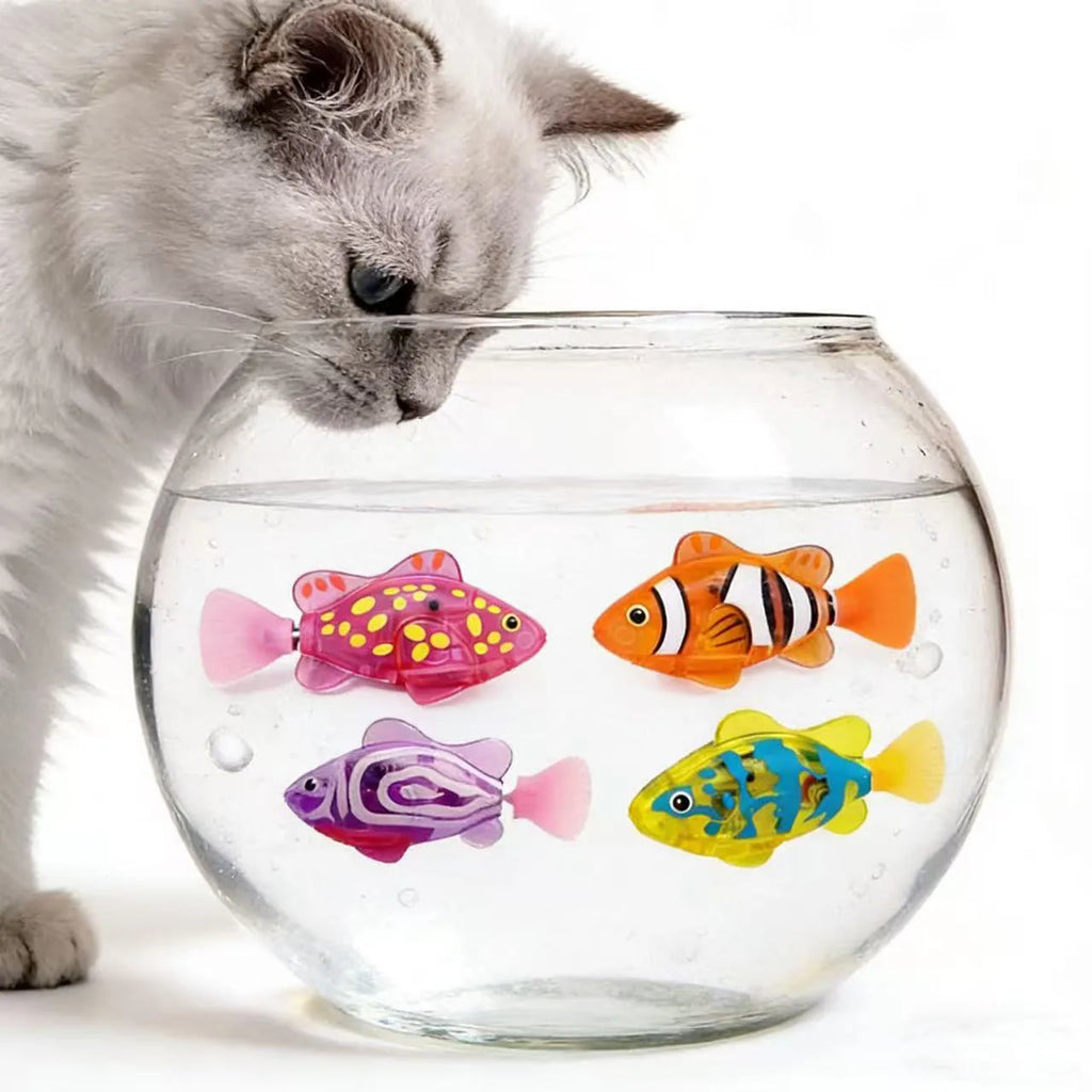 Pet Cat Toy LED Interactive Swimming Robot Fish Toy, Glowing Electric Fish Toy for Cats, Stimulates the Hunting Instinct of Pets