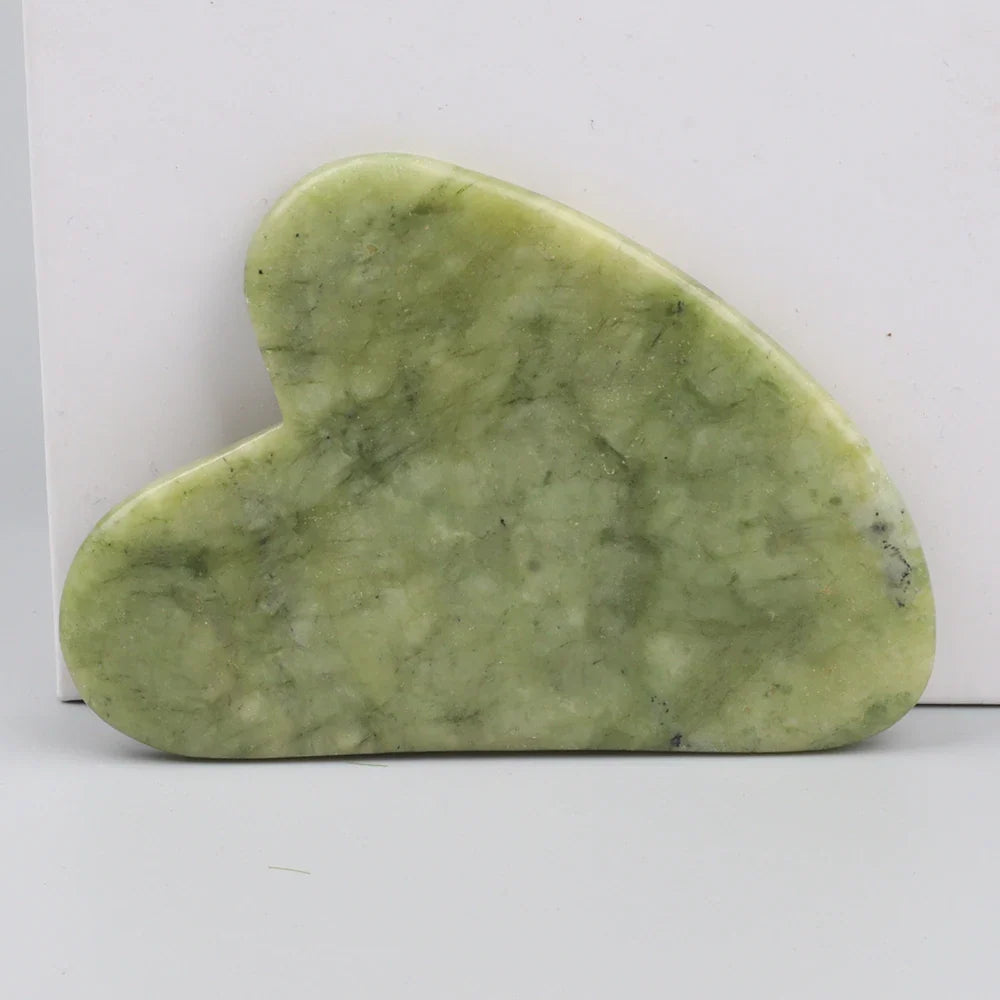 Natural Jade Gua Sha Tool Xiuyan Jade Heart-shape Face Massager Neck Body Massage Skin Guasha Scrape
