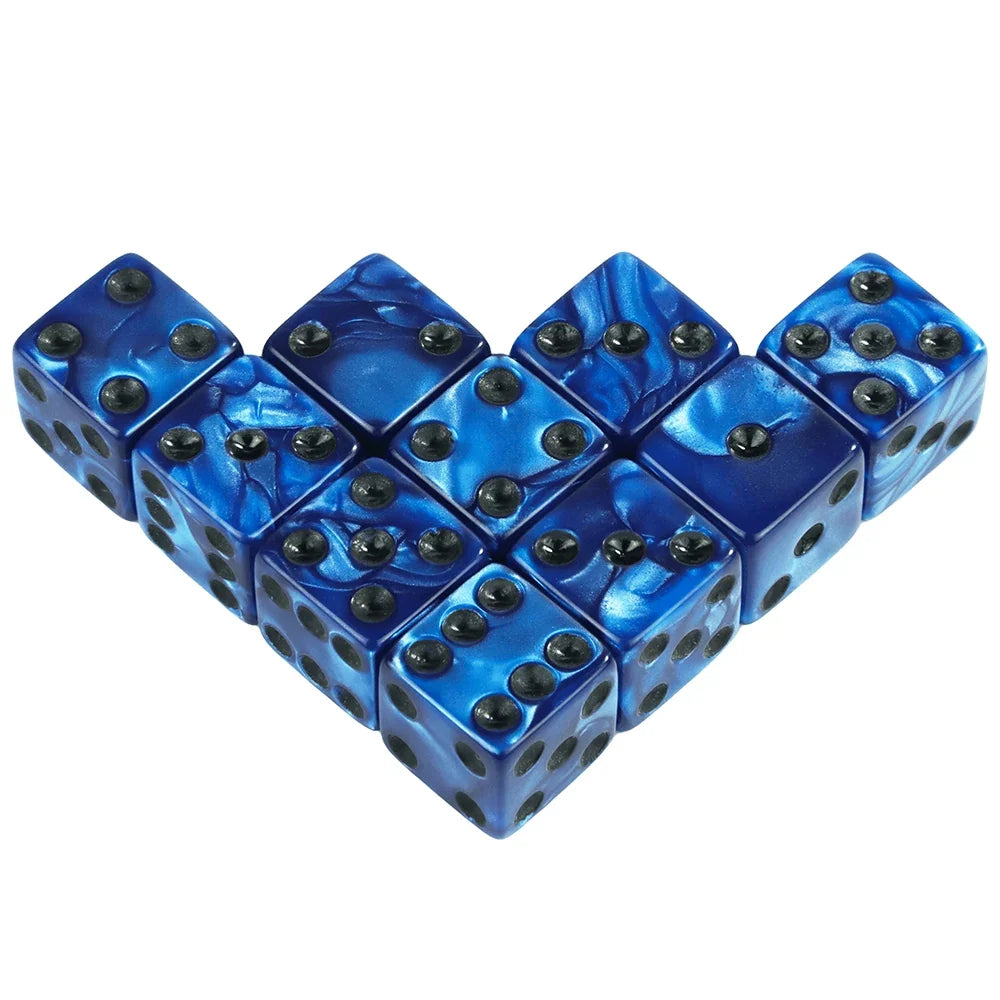 6-Sided Game Dice 16mm Marble Acrylic D6 Dice Set for DND, RPG,Table Board Game or Teaching Math