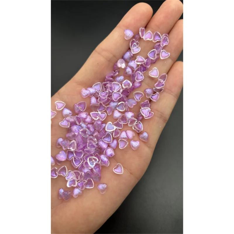 50PCS Accessories Resin Kawaii Nail Art Charms Cartoon Heart Nail Decorations Mixed Size Bulk Manicure Rhinestones Jewelry DIY