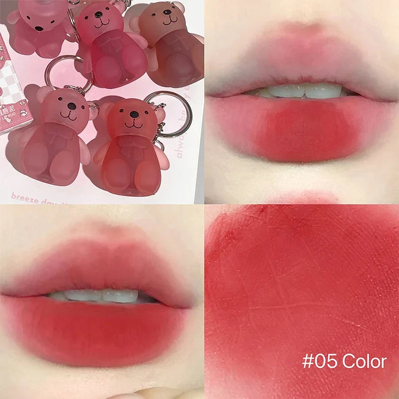 Art Value Bear Velvet Lip Clay with White Silky Lip Glaze Lipstick