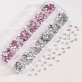 12Grids 3D Acrylic Flowers Nail Charms(with Steel Beads) Colorful Five-petal Flower Nail Art Decorations DIY Manicure Supplies &
