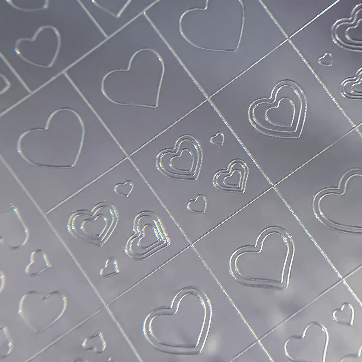 Multi Design French Nail Stickers Checkered Transparent Spray-painted Nail Art Stickers Heart-shaped Nails 3D Decorations Decals