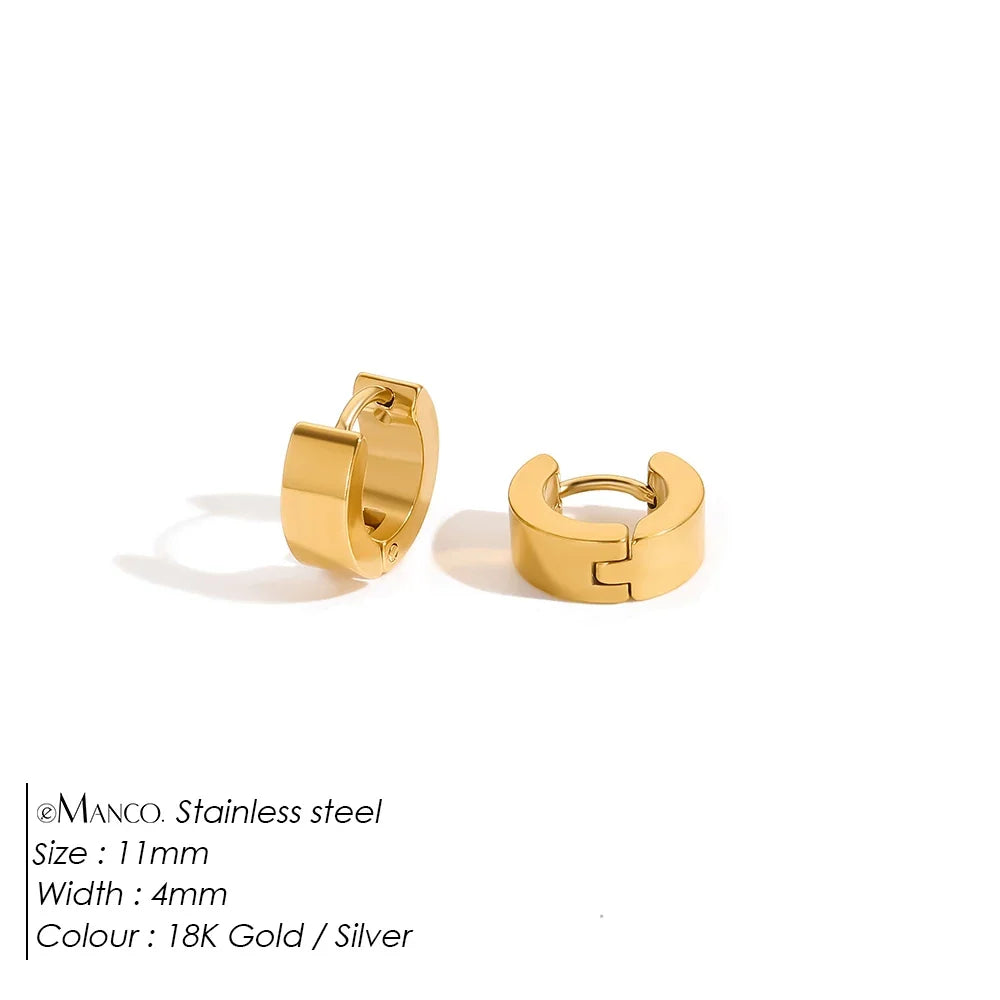 EMANCO Fashion Gold Size Circle Earrings Women's Jewelry Accessories Classic Stainless Steel Earrings Wholesale