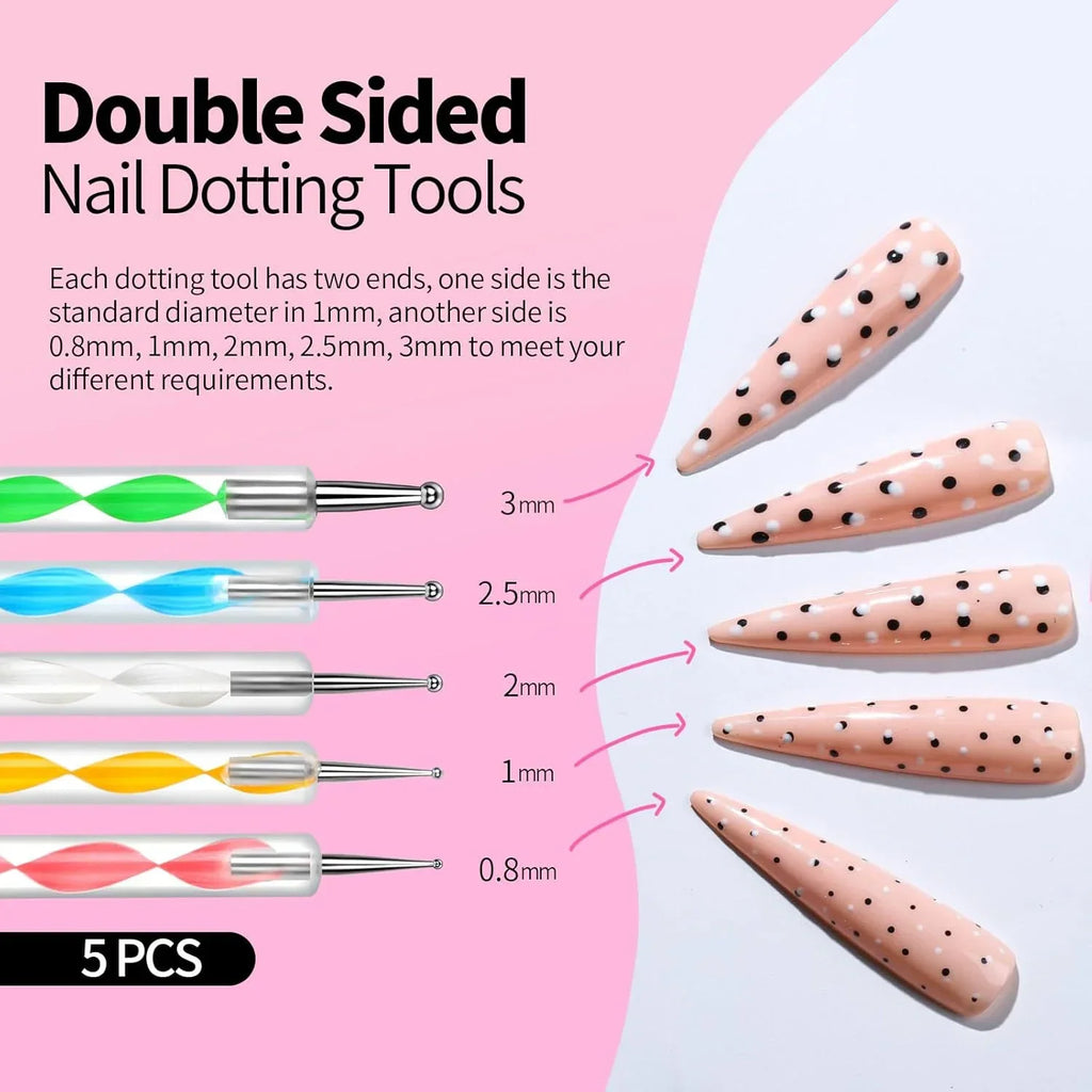 27-Piece Professional DIY Nail Art Brush Set, including nail art brushes/dotting tools/liner brushes/mixing palette/brush holder