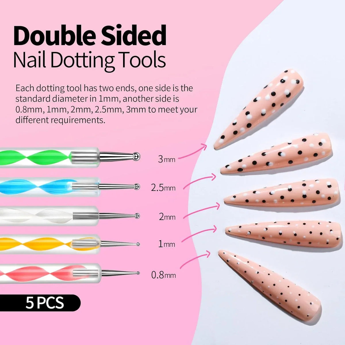 27-Piece Professional DIY Nail Art Brush Set, including nail art brushes/dotting tools/liner brushes/mixing palette/brush holder