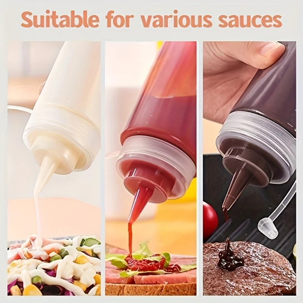 3Pcs Bpa-Free Squeeze Bottles for Condiments - Precision Control, Easy-Grip, Ideal for Sauces, Salad Dressing, Olive Oil, Bbq