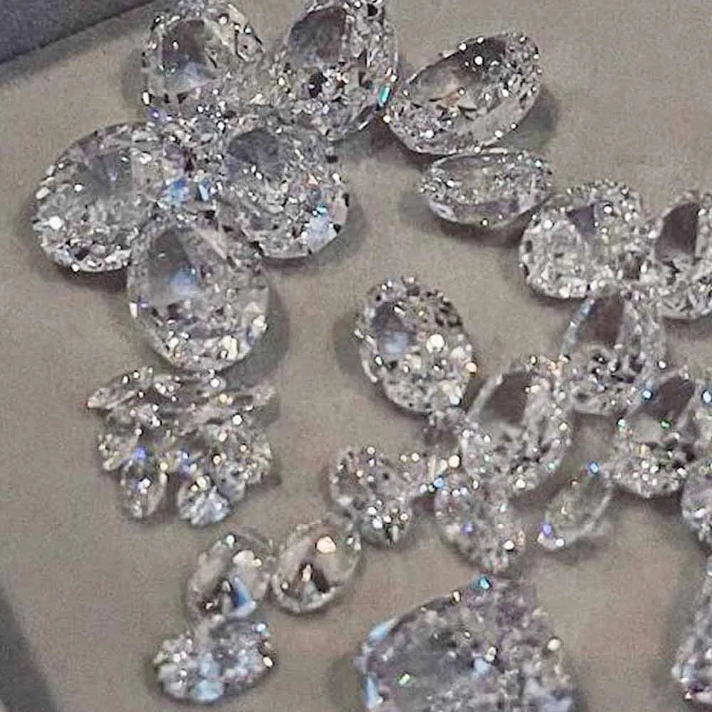 10pcs Clear Diamond Crystal Nail Rhinestones 3D Rectangle Oval Zircon Jewelry Nail Parts DIY Luxury Ice Tranparent Nail Gemstone