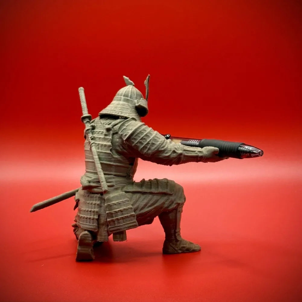 Creative Samurai Pen Holder Japanese Warrior Pencil Rack 3D Printed Stationery Organizer Stand Office Ornament Desk Decor Gift
