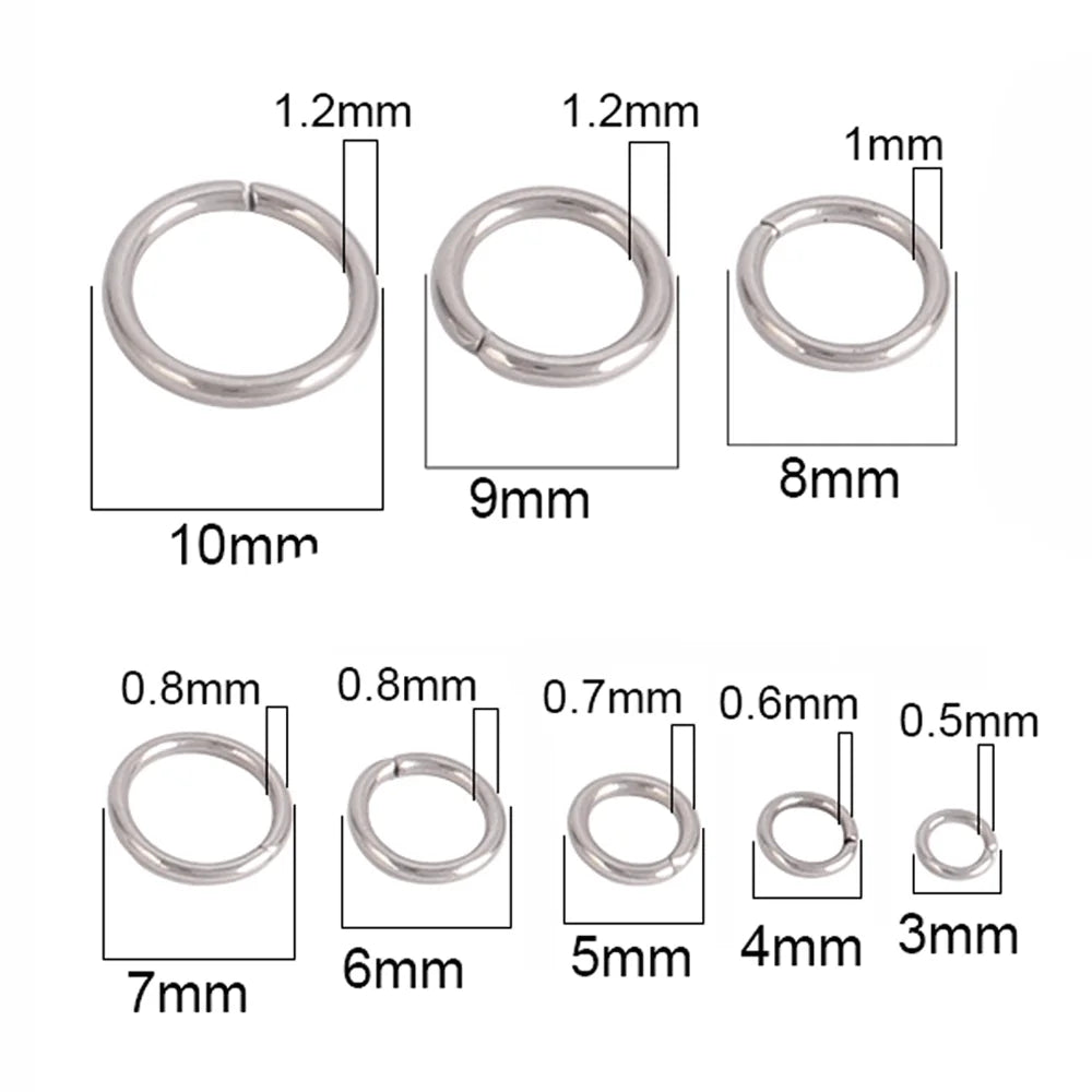 100-200pcs Stainless Steel Open Jump Rings Split Rings Connectors For DIY Jewelry Making Supplies Accessories Wholesale