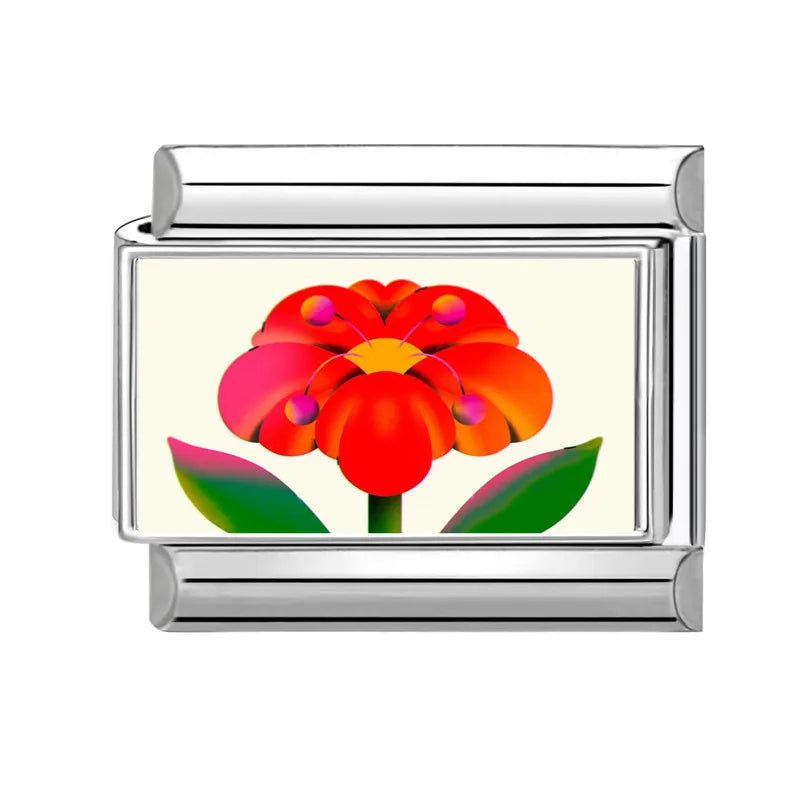 Wholesale 2026 Fashion Cute Cow Flowers Field Fish Bag Charm Italian Links Fit 9mm Bracelet Stainless Steel Making DIY Jewelry