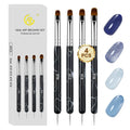 4PCS Dual Ended UV Gel Nail Brushes Set Two Way Poly Gel Builder Brush with Dotting Tool for Nail Extension Manicure DIY