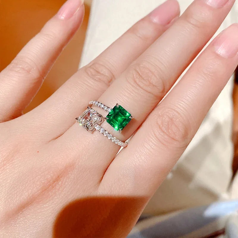 Huitan Modern Fashion Design Adjustable Ring Female Engagement Jewelry with Bright Zirconia Stylish Finger Accessories for Women