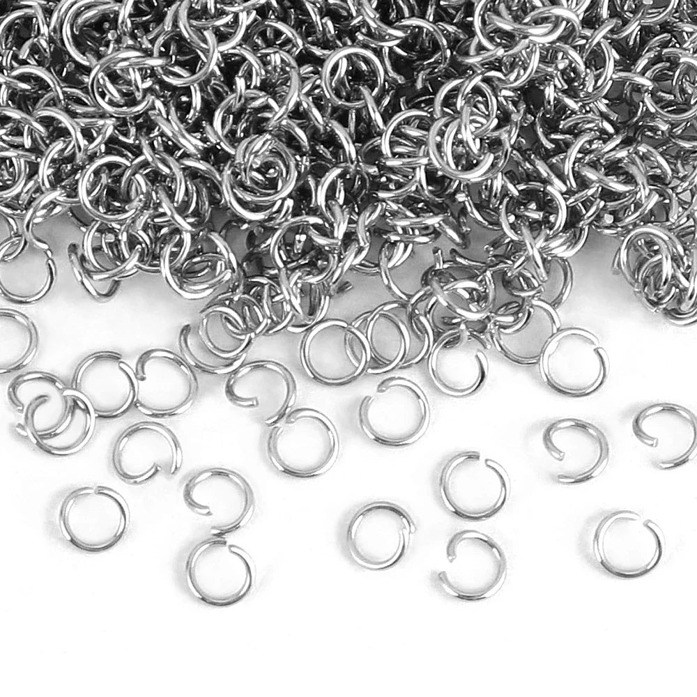 100-200pcs Stainless Steel Open Jump Rings Split Rings Connectors For DIY Jewelry Making Supplies Accessories Wholesale