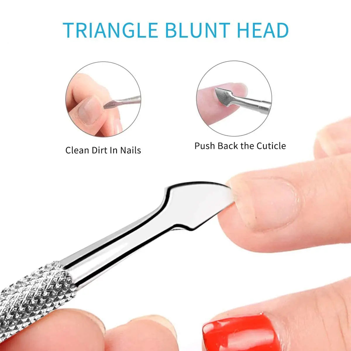 1Pcs/10Pcs Double Head Cuticle Pusher Removal of Gel Nail Removal Tool Dead Skin Stainless Steel Manicure Tool Set Nail Pusher