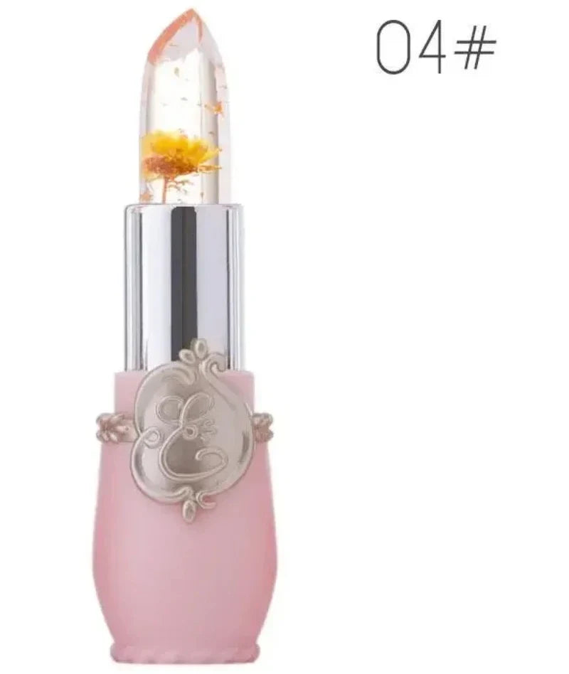 Waterproof Flower LipStick Jelly Flower Transparent Color Changing Lipstick Long Lasting 6 Colors Flower Lipsticks Lip Balm
