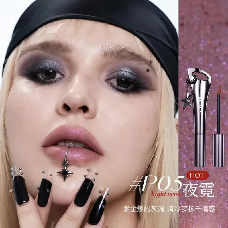 KAXIER Lipstick Matte Shimmer Velvet Mist Nude Lip Mud Gothic Smoky Punk Lip Non Stick Cup Fine Flash Lasting Lip Makeup