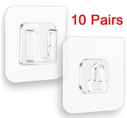 10/5/1 Pairs Double-Sided Adhesive Wall Hooks Hanger Strong Hooks Suction Cup Sucker Wall Storage Holder For Kitchen Bathroom