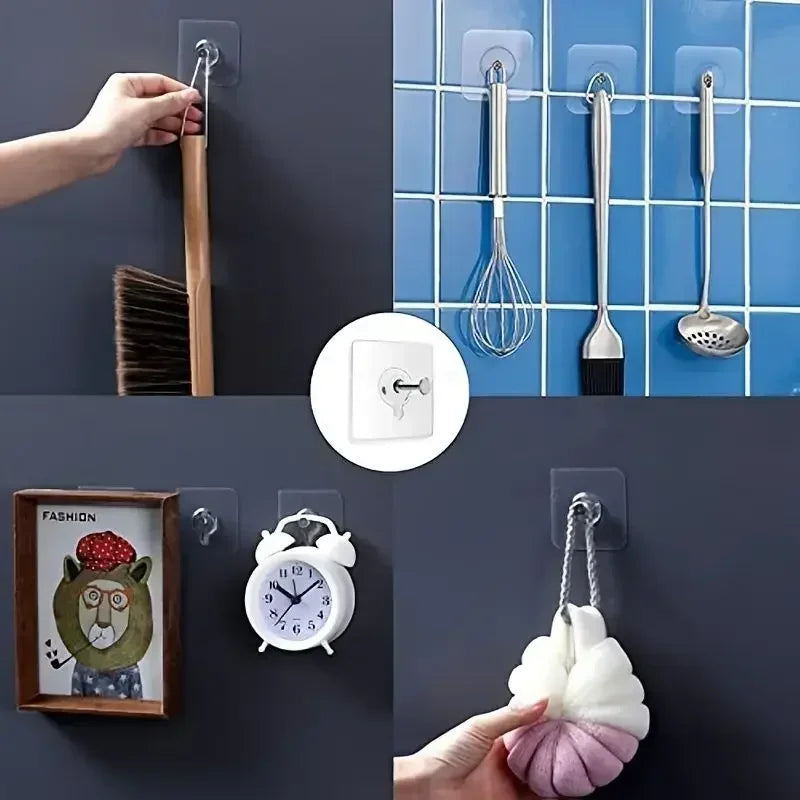 Hook Hanging Sticker Easy Wall Adhesive Wall Hooks Self-Adhesive Strong Adhesive Picture Frame Nails Transparent Seamless