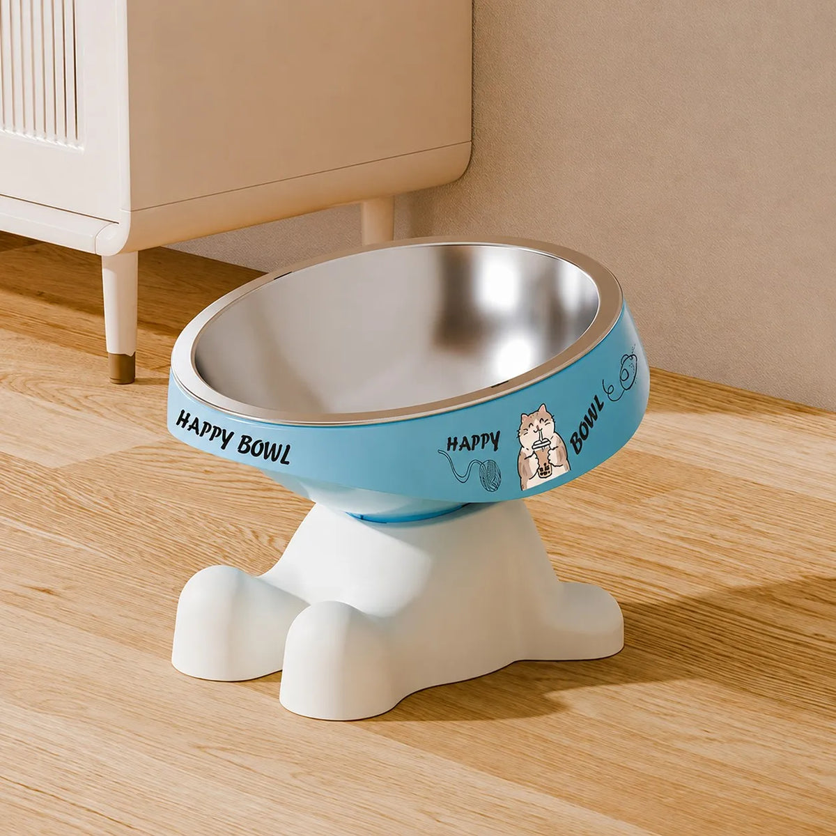 Cute Elevated Pet Feeding Bowl,Elevated Neck Protection Anti-Slip Pet Bowl, Suitable for Medium And Small Dogs Cat Drinking