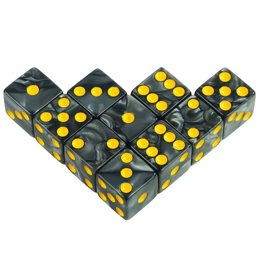 6-Sided Game Dice 16mm Marble Acrylic D6 Dice Set for DND, RPG,Table Board Game or Teaching Math