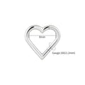 Right Grand ASTM F136 Titanium 16G Heart Hinged Segment Hoop Ring 8mm/10mm Daith Helix Earring Clicker Nose Septum Piercing