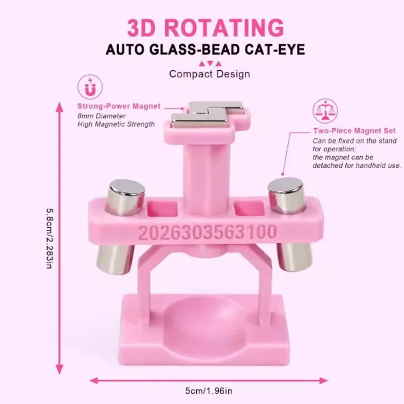Powerful Automatic Cat's Eye Magnet Rotatable Design Wide Light Bead Glass Pearl Effect Nail Art Magnetic For Gel Nail Polish
