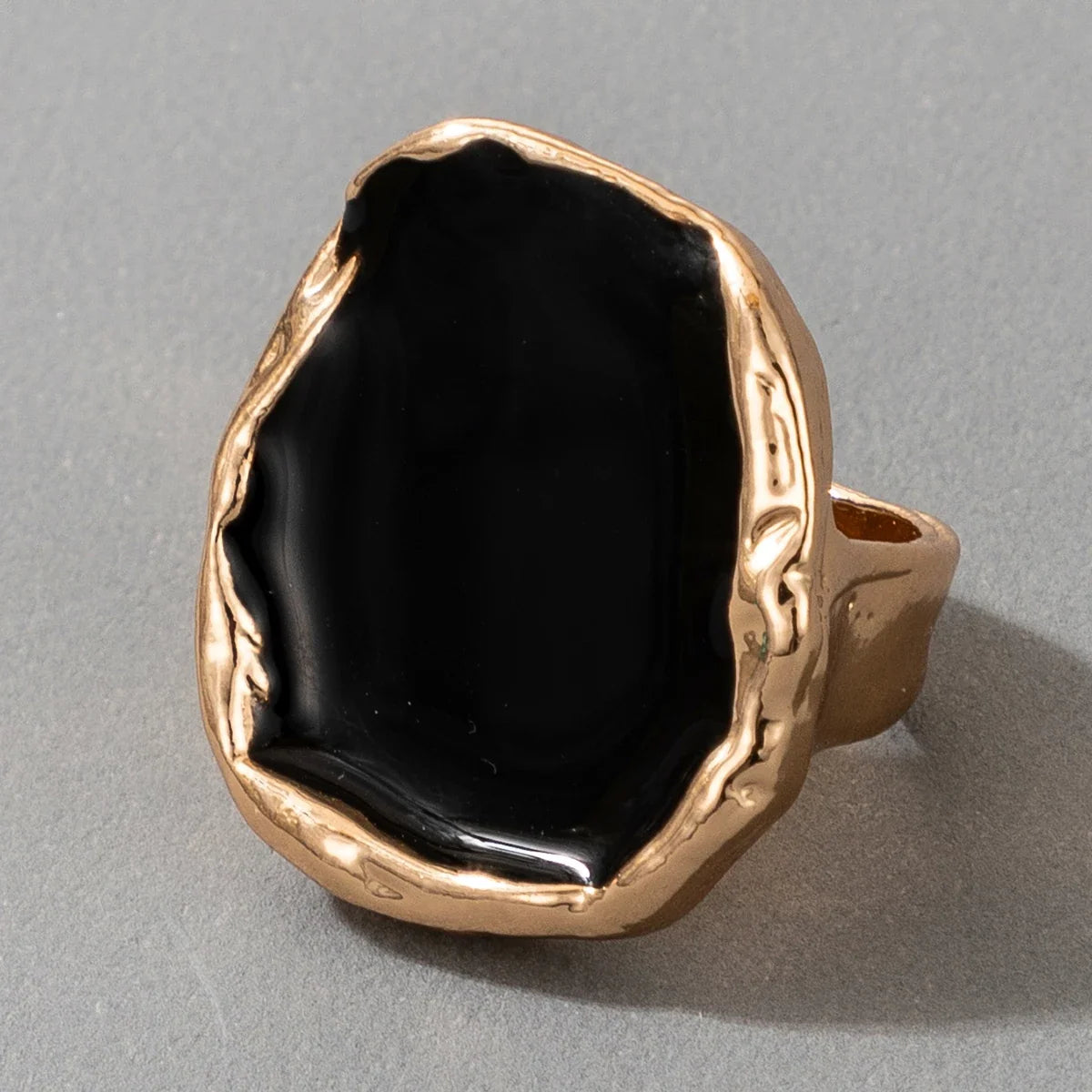 Tocona Bohemian Black Stone Joint Ring for Women Men Charms Dripping Oil Big Joint Ring Gothic Jewelry Accessories кольца 16916