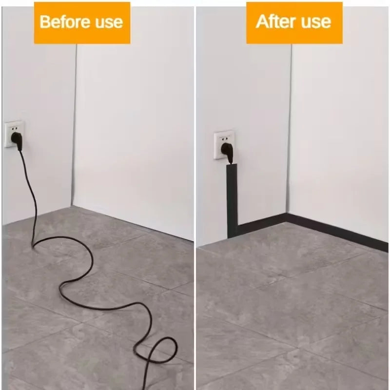 1PC 1/3meters PVC Floor Cable Protector Self Adhesive Wire Cover Flexible Cable Duct Cord Hider For Home Office Desk TV Computer