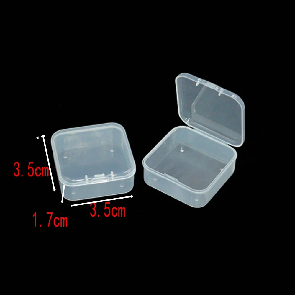 5Pcs/10Pcs PP Storage Box Mini Transparent Plastic Case Container Square Rectangle Packaging Box for Jewellry Beads Small Items