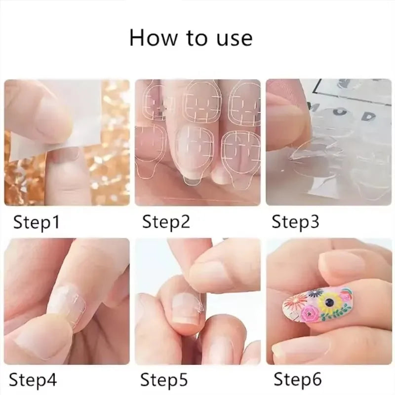 120/240Pcs Double-Sided Jelly Glue Press-On Nails High Viscosity Transparent Waterproof & Durable Matte Finish Fake Nails Glue