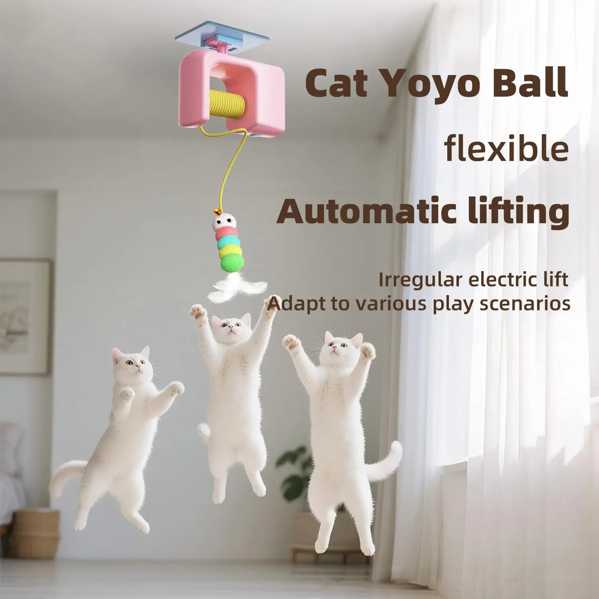 Caterpillar and Flying Bird Suitable for Self-playing Pet Chasing Toys Interactive Cat Toys for Indoor Cats Hanging Automatic