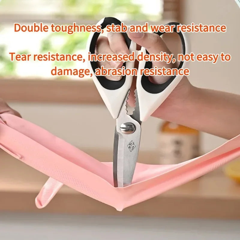 1Pair NBR Dishwashing Gloves Extra Long Thick Nonslip Wearresistant Kitchen Housework Cleaning Car Washing Clothes Rubber Gloves
