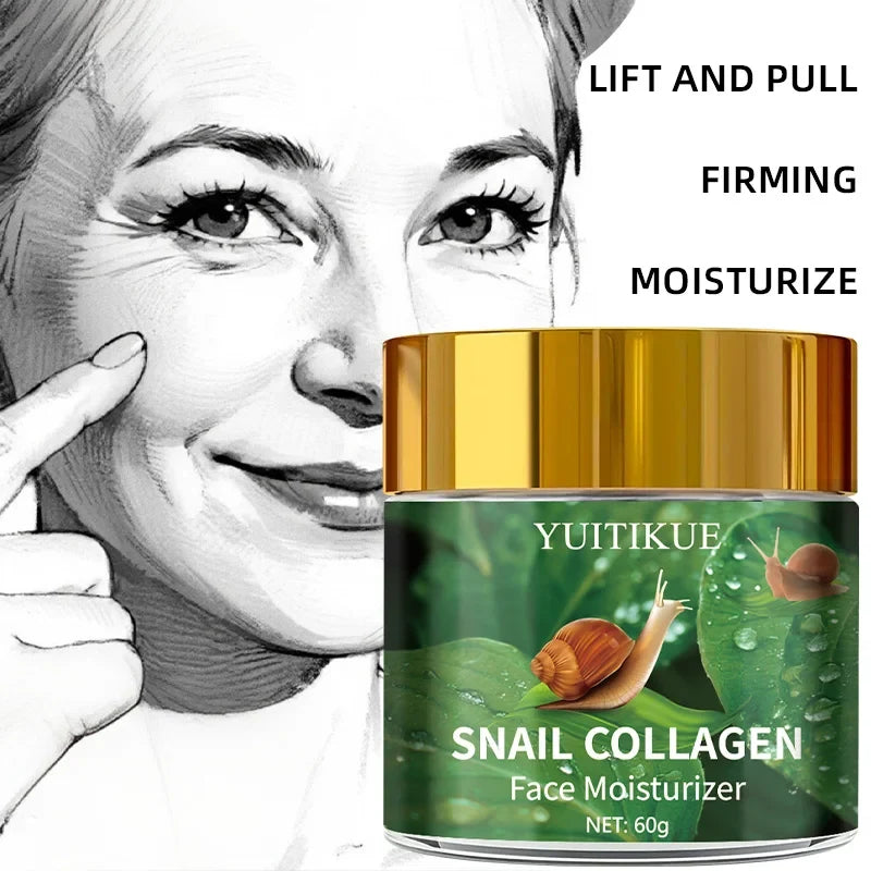 YUITIKUE 96% Snail Mucin Cream 60g - Retinol & Collagen, Lift & Moisturize, Reduce Wrinkles, Smooth & Firm Skin, Fast Results