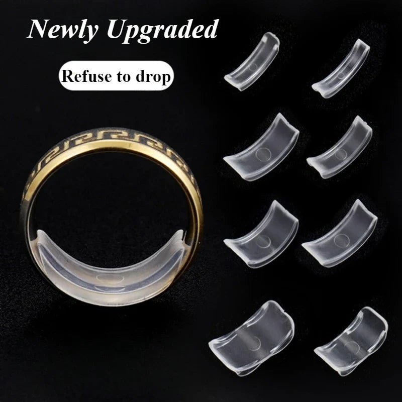 8 Sizes Silicone Invisible Clear Ring Sizer Anti-Loss Proof Invisible Ring Holder Retainer Shrinker for Large Rings