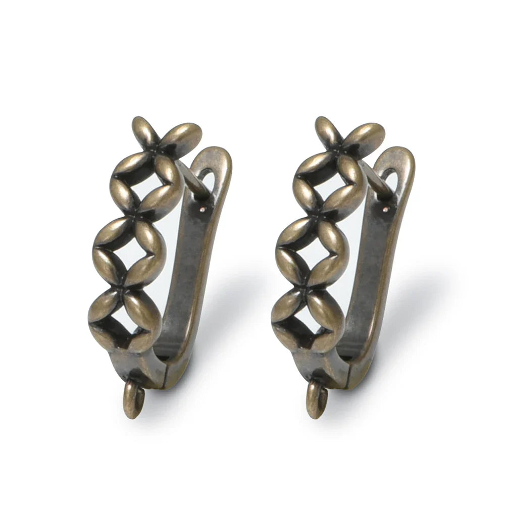 1 Pair NEW Cross Antique Bronze Brass Earring Clasps Hooks Accessories For DIY Woman Earring  Jewelry Making Supplies