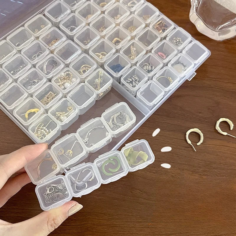 Clear Travel Jewelry Organizer Box with Anti-Tarnish Design | Adjustable Compartments for Necklace, Earrings, Rings | Portable T