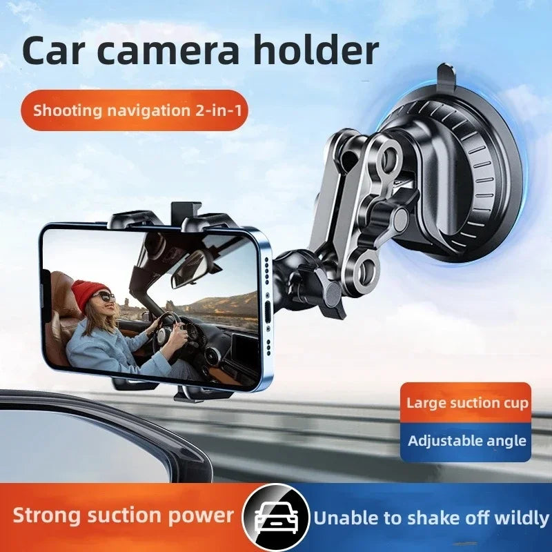 Universal Car Phone Mount Video Recording Magic Arm Suction Holder for Windshield Window Glass Vlog & Photography