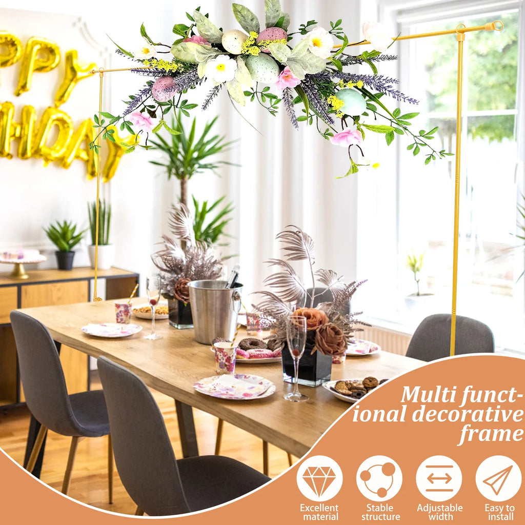Over The Table Rod Stand Adjustable Balloon Arch Stand Flower Table Arch Suitable for Birthday Party Wedding Halloween Xmas Deco
