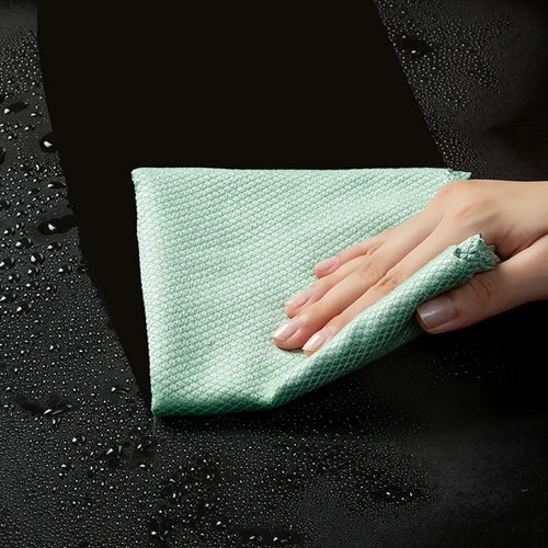 1-10pcs Microfiber Glass Cleaning Cloth Rag Lint-Free For Windows Car Kitchen Mirror No Trace Reusable Fish Scale Rag Polishing
