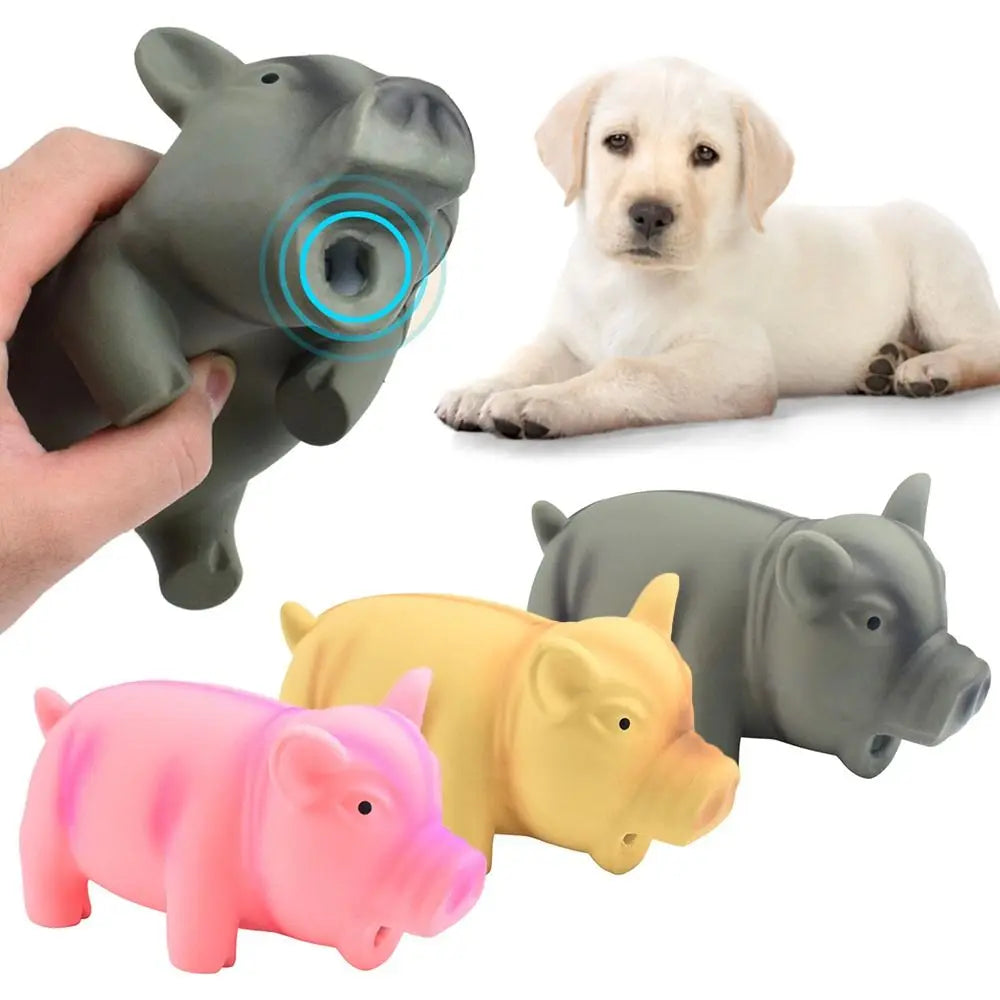 1PC Rubber Sound Pig Grunting Squeak Latex Pet Chew Toys for Dog Squeaker Chew Training Puppy Supplies Pet Products