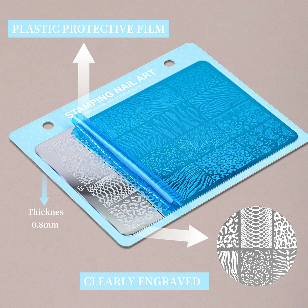Print Nail Stamping Plate Leopard Snake Pattern Nail Art Stencil Stainless Steel Nail Stamp Template for DIY Manicure Nail Tools