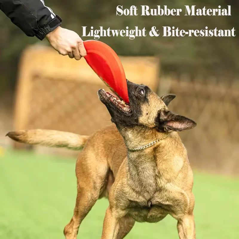Interactive Pet Flying Disc Soft Rubber Flying Saucer Throwing Toy for Dogs Outdoor Exercise Play Fetch Training Dog Supplies