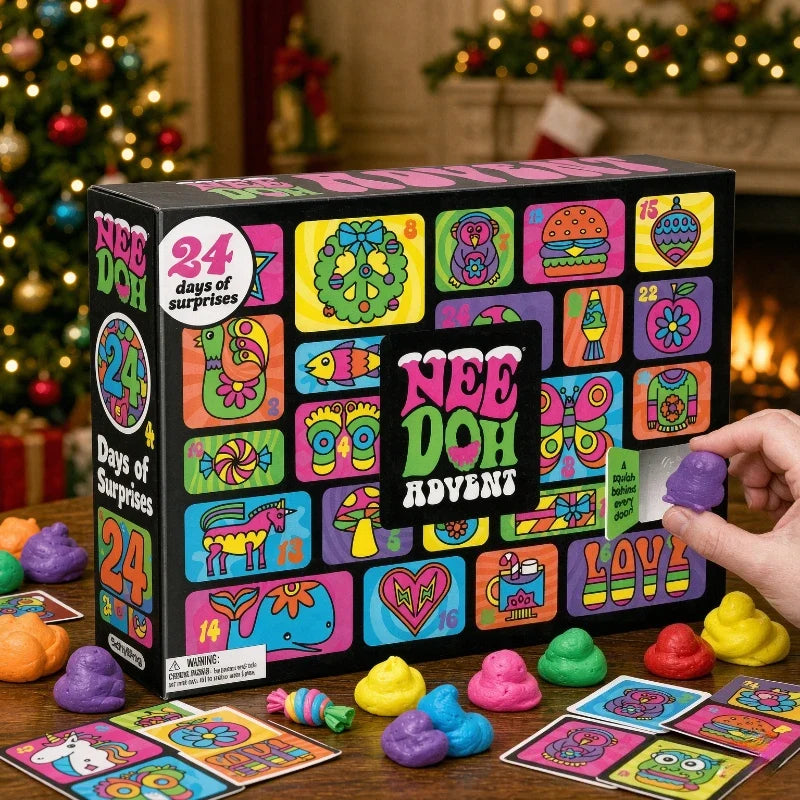 2026 NeeDoh Advent Calendar 3D PVC Fidget Doll Christmas Countdown Surprise Box Stress Relief Toy New Year Family Surprise Gift