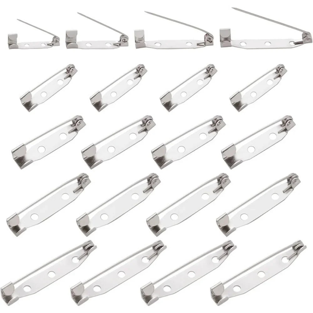 50pcs 15 20 25 mm Brooch Clip Base Pins Safety Pins Brooch Settings Blank Base For DIY Jewelry Making Supplies