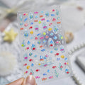 Summer Ocean Theme Nail Sticker Cute and Colorful Fish Seaweed Patterns Self Adhesive Nail Art Sticker Decorations Nail Stickers