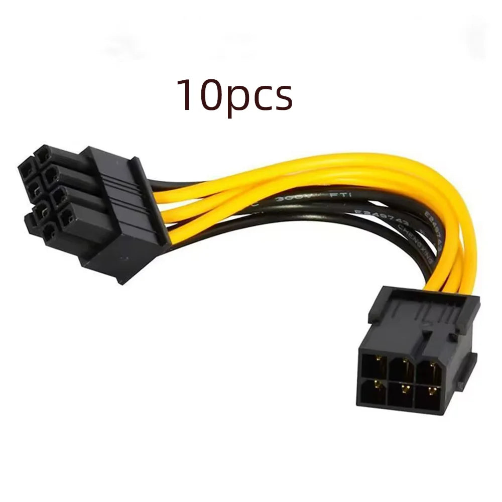 2PCS 6 Pin Feamle To 8 Pin Male PCI Express Power Converter Cable CPU Video Graphics Card 6Pin To 8Pin PCIE Power Cable